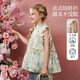 ASK JUNIOR法式小飛袖兒童襯衫夏透氣女童度假風(fēng)碎花娃娃衫襯衣 花色  140 