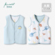 棉棉柔嬰兒馬甲春秋季寶寶背心純棉薄款兒童馬夾外出男童女幼兒坎肩春裝 米白恐龍 【春秋 雙層雙面穿】 120