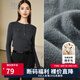 晚白【專享】加絨加厚針織衫冬季高級感圓領套頭保暖一體絨毛衣女 灰色 S