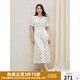 獨束大碼女裝浪漫法式波點收腰連衣裙2025夏季新品氣質(zhì)甜美長裙 波點米 XL （尺碼：3）