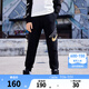 NIKE 3BRAND 耐克男女童純棉針織長(zhǎng)褲2025秋季新款舒適毛圈兒童褲子 正黑色 160 /69 【建議身高158-170cm】