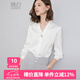 晚白【新品】法式白襯衫女2025秋款洋氣小衫百搭雪紡衫襯衣上衣 白色 L