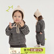 papa【糯米棉】爬爬秋季新品兒童衛(wèi)衣套裝休閑北歐風(fēng)男女童外出潮 深灰 110 cm