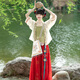 重回漢唐婉君原創(chuàng  )新中式套裝日?？纱└牧紳h服女款夏季 故宮紅松緊燈籠褲/現貨 S 155