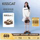 KISSCAT接吻貓女鞋趙昭儀/秦嵐同款8cm內增高太妃糖厚底德訓運動小白鞋 慕斯棕 37 (235mm)