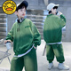 G.DUCKKIDS小黃鴨兒童套裝男童衛(wèi)衣套裝10歲洋帥氣中大童春秋款12男孩衣服秋 綠色 160