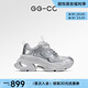 GG-CC【白鹿同款】秋季新款潮流厚底老爹鞋銀色增高休閑鞋女G24X9833 銀色 36