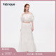 Fabrique【張碧晨同款】蕾絲鏤空拼接上衣半裙套裝女新款 白色長(zhǎng)裙 L