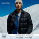 Calvin KleinJeans【防水】秋冬男士ck格子絎縫襯衫領(lǐng)鴨絨羽絨服J326805 BEH-太空黑 M