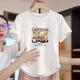 學(xué)子言廣州十三行t恤女純棉十三行裝肩短袖t恤棉體恤修身不規(guī)則上衣 203-328白色 XL 均碼