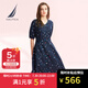 諾帝卡（NAUTICA）【商場(chǎng)同款】女裝春夏新款萊賽爾親膚透氣休閑連衣裙女41DO04 藏青色4NV L
