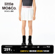 little MO&Co.速干 little moco童裝25夏裝新款女童運(yùn)動(dòng)風(fēng)百褶裙半身裙含安全褲 漂白色 140 140/58