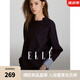 ELLE法式拼接撞色設(shè)計(jì)感長(zhǎng)袖衛(wèi)衣女2024春裝新款寬松顯瘦套頭上衣 藏青色 L