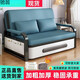 多功能折疊沙發(fā)床兩用小戶型客廳沙發(fā)陽(yáng)臺(tái)多功能網(wǎng)紅伸縮單人床 太空灰黑架-免洗耐磨貓抓皮 儲(chǔ)物款0.82米+7cm海綿