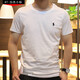 POLO SPORT RALPH LAUREN拉夫勞倫夏季新款圓領(lǐng)t恤男polo短袖純棉薄款休閑T 白色D-小標(biāo) M 建議(125-140斤