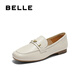 百麗（Belle）秀氣樂福鞋女2025秋新商場同款質(zhì)感羊皮通勤樂福鞋E3C1DCA5 米白 38