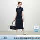 范思藍(lán)恩天才少女學(xué)院風(fēng)polo連衣裙女2025夏新款長款收腰裙子2179 藏青色 L