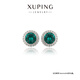XUPING旭平首飾qq仿水晶時(shí)尚百搭通勤一款多帶耳飾送禮飾品 墨綠色