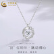 中國黃金（CHINA GOLD）足銀羽你相伴項鏈女款輕奢百搭羽毛吊墜情人節生日禮物送女友愛(ài)人 足銀羽毛項鏈【白】+品牌禮盒
