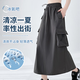 凡小如美式工裝裙女夏季新款半身a字裙休閑百搭中長裙子顯瘦高腰半身裙 深灰色 L 【建議110-120斤】