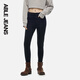 ABLE JEANS【鉛筆褲】顯瘦黑色高腰女裝修身高彈牛仔褲小腳褲女士外穿潮流 水洗古黑 27 （165/70A）