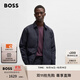 BOSS博斯男士褶皺面料輕盈填充襯衫式外套 404-深藍色 S