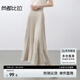 尚都比拉優(yōu)雅黑色半身裙女夏季通勤褶皺魚尾裙中長(zhǎng)款A(yù)字裙 香檳色 L