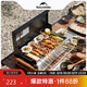 Naturehike挪客墨煙桌面旅行燒烤架戶外露營(yíng)燒烤便攜式木炭烤肉爐 黑色 