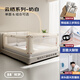 兔貝樂床圍欄寶寶防摔床邊圍欄嬰兒床護(hù)欄加高兒童防護(hù)欄床圍擋安全護(hù)欄 T36云棲系列|奶白 三面裝【1.8m+2.0m+2.0m】