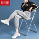 柯蘭娜 休閑褲女新款韓版束腳褲高腰褲寬松時(shí)尚百搭女裝運(yùn)動(dòng)長(zhǎng)褲 灰色常規(guī) L