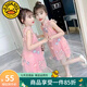 G.DUCKKIDS女童旗袍連衣裙夏季2024新款兒童裝洋氣夏裝女孩夏款公主裙子夏天 粉色 130 建議身高120-130cm年齡7-8