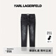Karl Lagerfeld卡爾拉格斐輕奢老佛爺男裝夏款時尚刺繡牛仔褲1K1D10403096 灰色 36