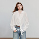初語(yǔ)輕薄萊賽爾長(cháng)袖上衣女2025秋季新款波西米亞微透襯衫 白色 L