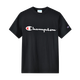 Champion美國champion冠軍春夏季草寫(xiě)刺繡男女情侶圓領(lǐng)短袖T恤打底衫清倉 黑色 常規 L 170-185cm/70-80kg