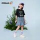 可可鴨（QQ DUCK）童裝兒童短袖T恤女童夏裝汗衫學生青少年衣服小熊T黑色；150