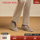 THOM WILLS【女鞋】流蘇樂福鞋女軟底羊皮反絨休閑皮鞋懶人一腳蹬豆豆鞋夏季 灰白色WA041 39 /6.5碼