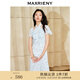 MAXRIENY改良新中式珠扣連衣裙掛脖魚尾裙子中長款 藍(lán)花 S 01/34
