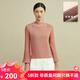 哥弟真的好（GIRDEAR）女裝小煙管領(lǐng)豎坑條燈籠袖蔥紗針織衫女A300976 珊瑚粉 S (2碼)