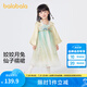 巴拉巴拉童裝女童漢服國(guó)風(fēng)連衣裙春秋寶寶襦裙演出服兒童裙子 黃綠色00334 130