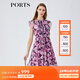 PORTS寶姿女裝春夏新品時(shí)尚碎花圓領(lǐng)短袖連衣裙LM8D240MPP109 丈青印花 M (6)