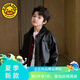 G. DUCKKIDS童裝男童秋裝外套2025新款兒童衣服春秋款皮夾克帥氣男孩外套 黑色 100 尺碼2~3歲【 90-100cm】