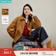 茵曼（INMAN）七夕復古燈芯絨巴恩風花苞外套2025秋季女裝新款休閑百搭寬松上衣 棕色 S