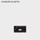 CHARLES&KEITH金屬鏈條鎖扣小方包長(cháng)款錢(qián)包生日禮物CK6-30681192 Black黑色 XS
