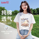 班尼路（Baleno）寬松圓領純棉短袖T恤女2025年夏季休閑百搭上衣通勤時尚款女裝