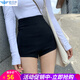 歐貝汐黑色西裝短褲女春夏2025年新款外穿緊身包臀闊腿高腰辣妹熱褲 黑色 S