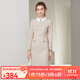 經(jīng)典故事（JANE STORY）經(jīng)典故事小香風(fēng)連衣裙女秋季2025新款質(zhì)感釘珠高級感法式氣質(zhì)長(cháng)裙 杏色 XL