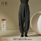 日著原創(chuàng)設(shè)計(jì)女裝休閑風(fēng)運(yùn)動衛(wèi)褲2024秋秋季新款純棉針織直筒小腳褲 靜夜灰 L