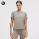 lululemon丨Jersey 女士訓(xùn)練經(jīng)典剪裁平紋針織短袖 T 恤 *文字徽標(biāo) LW3JFWS 暖褐灰 S /6