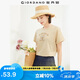 佐丹奴短袖t恤女純棉法式漫畫印花趣味減齡圓領(lǐng)體恤13324330