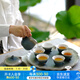 萬(wàn)仟堂（Edenus）茶具套裝家用 客廳送禮茶具 陶瓷功夫 高檔茶具整套  秋荷一池02 雪蘭釉1壺1海1承6杯（不含茶盤）